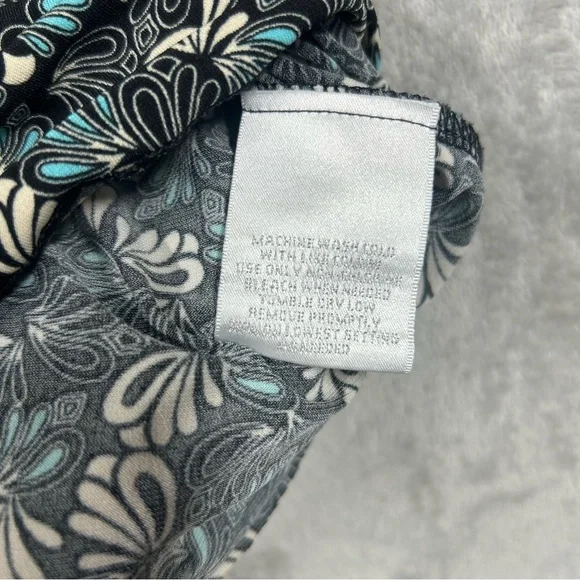 Worthington Y2K Floral V Neck Babydoll Short Sleeve Blouse Sz L Petite - Picture 5 of 5